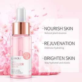 AKARY Sakura Face Fluid Essence Moisturizing Skin Shining Cherry Blossom Hyaluronic Acid Serum Essence Shrink Pores Tightening Skin Face Solution (17ml)