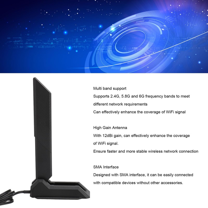 WiFi 6E Tri-Band Antenna 2.4G 5.8G 6G Gaming WiFi Antenna