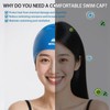 Whale Silicone Swim Cap - Waterproof, Non-Slip, High Elasticity -