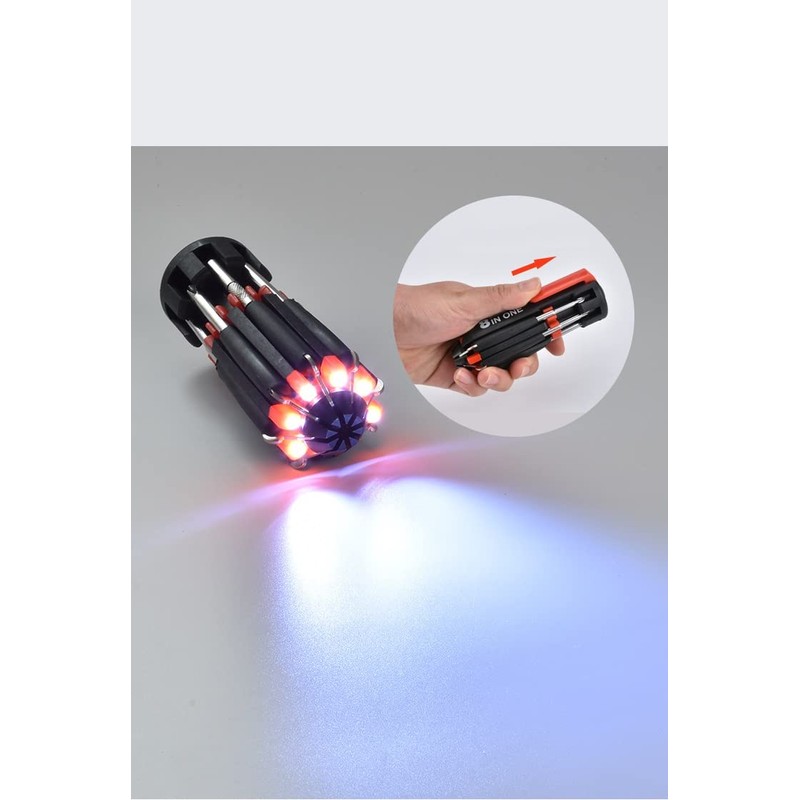 XUNDE Portable Multi-purpose Screwdriver,8 in 1 Multi-function Screwdriver Set with