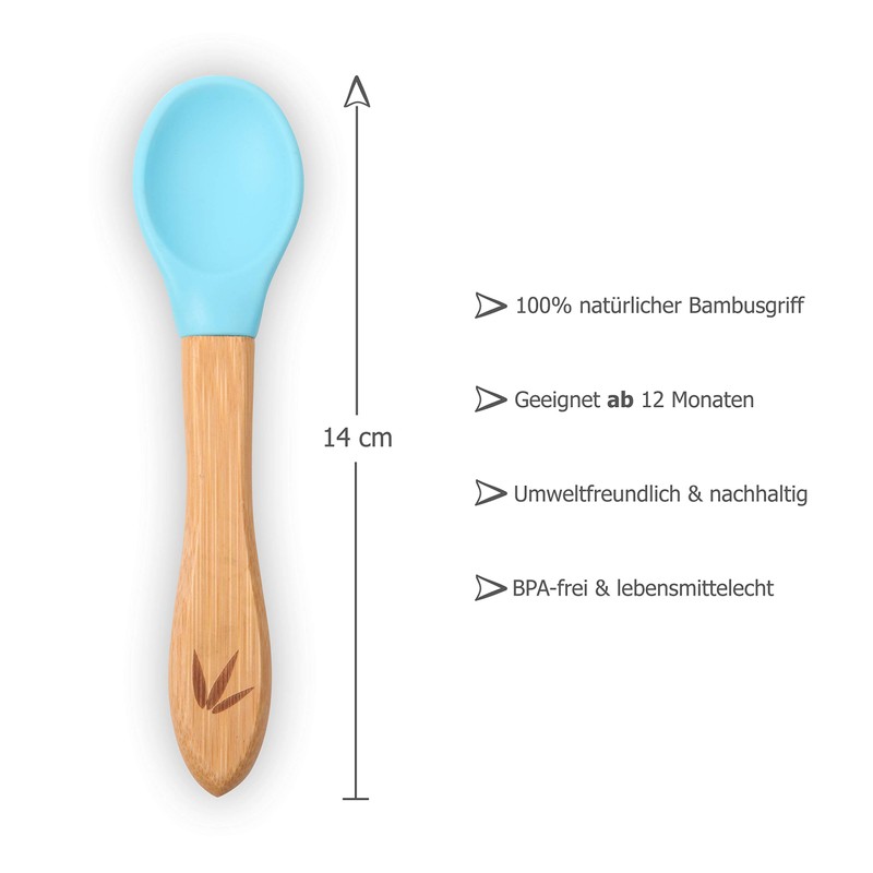 bambuskind Children's Spoons, Pack of 5, Children's Cutlery with Bamboo