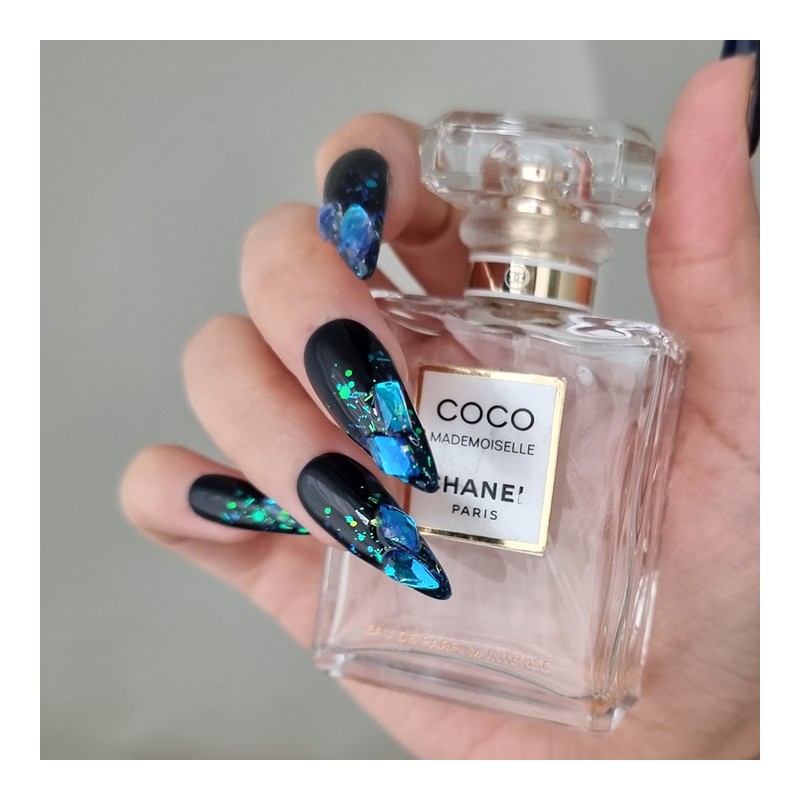 Blue Obsea handmade nail tips - Ballerina M / 블루