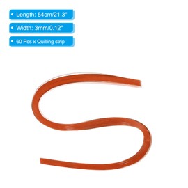 PATIKIL 60pcs Metallic Quilling Strips Paper 3mm(1/8") x 54cm Origami Paper Quilling Kits for Adults Beginner Art DIY Craft Christmas, Orange