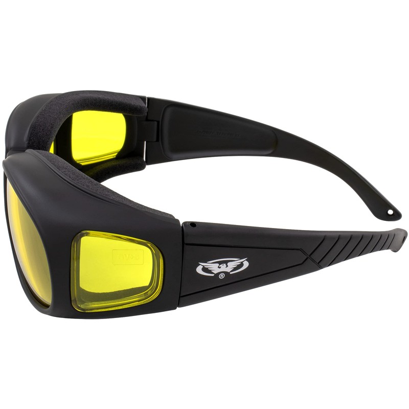 Outfiter Motorcycle Safety Sunglasses Fits Over Glasses Yellow Lenses Meets