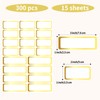 Gold Labels Stickers, Removable Blank Labels Gold Border, Self-Adhesive Rectangular
