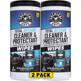 Chemical Guys Toallitas en bote - Limpiador y protector total de interiores, ideal para coches, camiones, todoterrenos, vehículos recreativos y más (60 uds.)