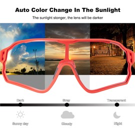 ROCKBROS Photochromic Cycling Sunglasses for Men Women Bike Glasses UV 400 Protection Driving Running Fishing Sunglasses