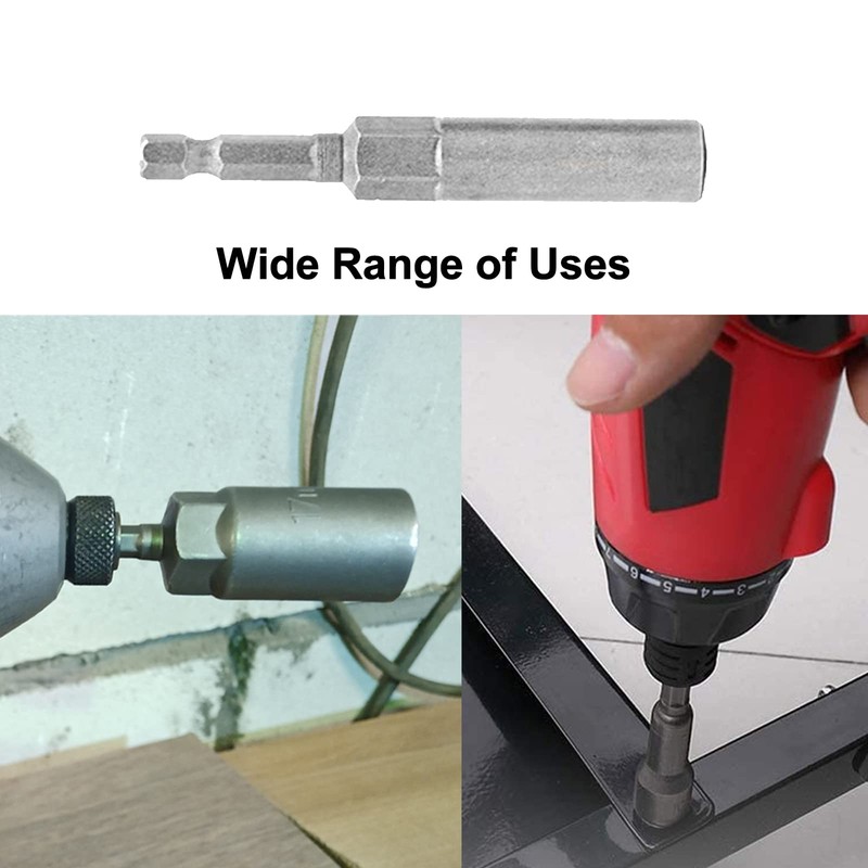 Nut Driver Bit 10mm, 80mm Length, 1/4 inch Hex Shank,