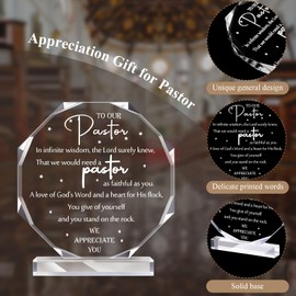 6 Pcs Pastor Appreciation Day Gifts for Men Thank You Gift Acrylic Keepsake Christian Plaque for Man of God Pastor Religious Church Tabletop Decor