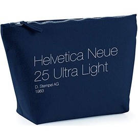 Hippowarehouse Helvetica neue 25 ultra light D. Stempel AG 1983 printed make up cosmetic wash bag 18x19x9cm