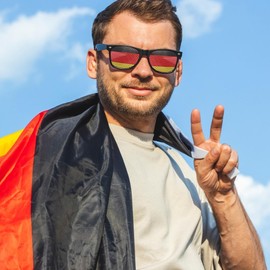 Meifiyu Germany Fan Article, Pack of 2 Germany Sunglasses, Fan Sunglasses, Football Glasses Flag, Country Flags Sports Glasses, European Championship, Germany Flag, Sunglasses Party Sports Football