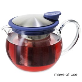 FORLIFE Bola Glass Teapot with Basket Infuser, 15-Ounce/444ml, Marine