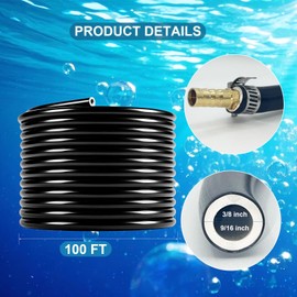 Cwzidyq 3/8 inch Self Sinking Aeration Hose,100 Feet Weighted Pond Aerator Tubing with 10 Stainless Steel Hose Clamps and 4 Menders used for Pond,Lake,Water Garden (100FT)