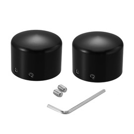 Motoforti 2pcs Black Motorcycle Front Axle Nuts Cover Axle Caps for Harley-Davidson Dyna 2008-2017 for Harley-Davidson Road King 2008-2017