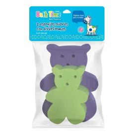 Esponjas Con Tela Extra Suave Para Bebe Bath Time 2 Pz