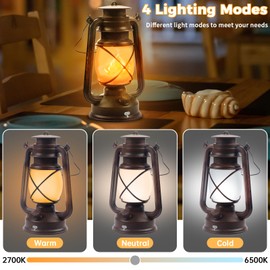 Wondrastical 2 Pack Bronze Vintage 4 Modes Light LED Lanterns，Rechargeable Dancing Flame Lanterns Decorative Outdoor&Indoor, Remote Control Waterproof Hanging Lanterns for Camping,Patio Garden Pathway