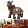 Lucky Feng Shui Wood Grain Elephant Statue Sculpture Wealth Figurine