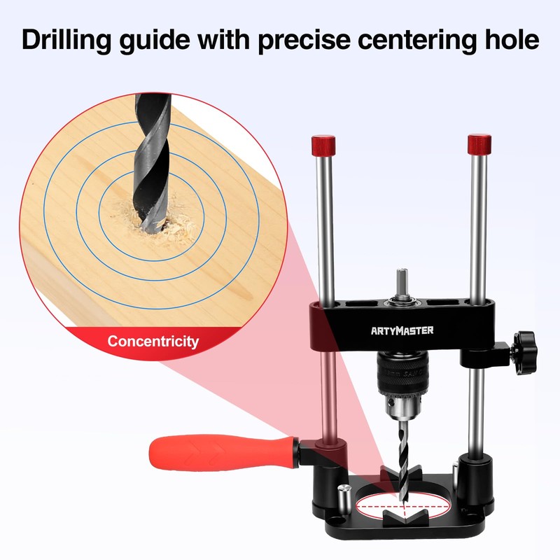 ArtyMaster Portable Drill Guide for Straight Holes, Portable Drill Press