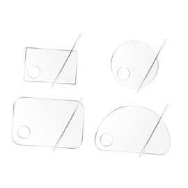 Healvian 2sets Acrylic Makeup Palette Palette Makeup Mixing Tray for Liquid Foundation Manicure Pallet Salon Supplies