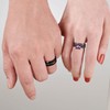 SHELOVES Black Plated Couples Women Purple Wedding Rings Sets His