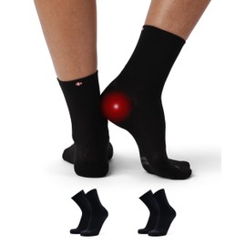 DANISH ENDURANCE 2 Pairs Plantar Fasciitis Socks Compression Socks Orthopedic Socks Heel Spur & Achilles Tendonitis Support Unisex for Men & Women, black