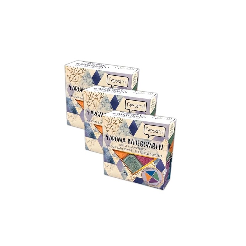 3 Packs of Triangle Aroma Bath Bombs (4 x 40