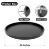 Round Ottoman Tray for Coffee Table Living Room Wood Serving
