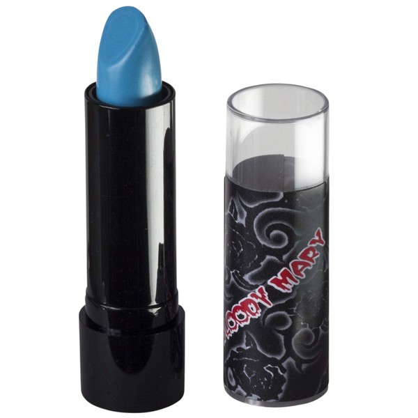 Lipstick By Bloody Mary - Professional Hollywood Makeup Quality -Creamy & Long Lasting – Fashionable Eccentric Gothic Style - Ideal For Halloween - Unique Color & Rich Pigment (Light Blue)