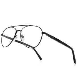 RB.Pilot Classic Aviator Reading Glasses for Men Women Light Blocking Computer Readers Spring Hinge Metal Frame Acetate Legs