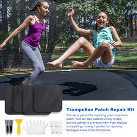 Trampoline Mat Repair Kit,Multipurpose Trampoline Repairing Tool - 5 X 5 inches Square Patches, Breathable Patch for Fixing Tent Trampoline Mat