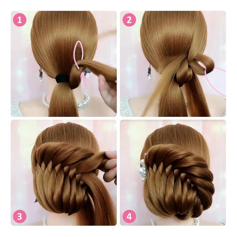 10pzs Kit Cepillos Y Peines Peinado Cabello Con Pinza, Rosa
