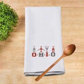 G2TUP Funny Kitchen Towels, Ohio State Flour Sack Dish Towel, White Hand Towels Kit Printed with Funny Sayings, Perfect Housewarming Gift New Home (Ohio State Flour Sack KT)