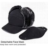 Winter 3-in-1 Bomber Hat with Face Mask, Earflap Protection, Black
