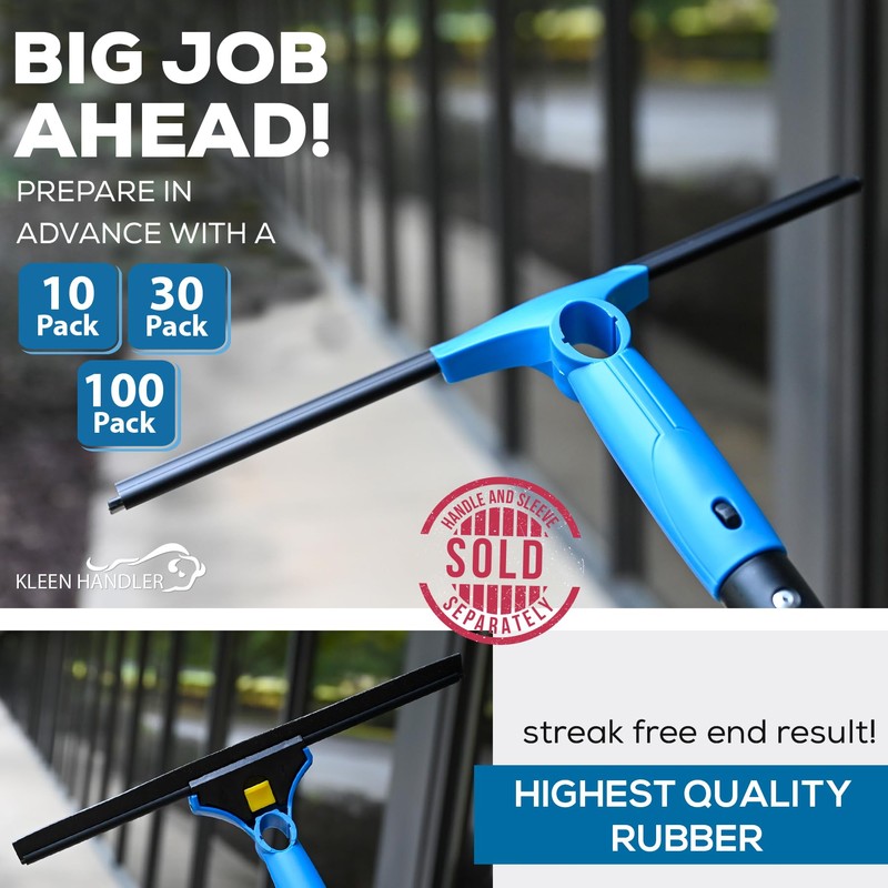 KLEEN HANDLER Pack of 10 Professional 14” Window Washing Replacement