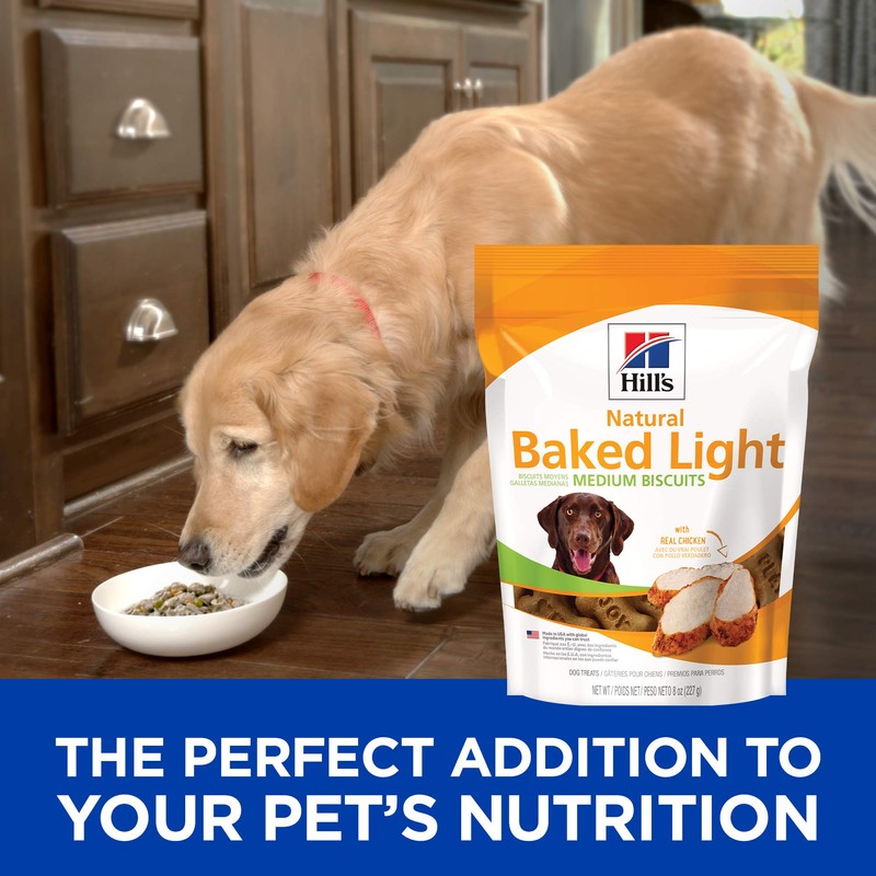 Hill's Natural Baked Light Biscuit Treats for Medium-Sized Dogs, Chicken,