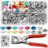 150 Set 9.5MM Snap Button Fastener Kit, No Sewing Press