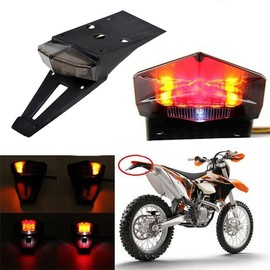 Rear Fender LED Brake Tail Light Turn Signals Running Lamps License Plate Light With 5 Wires for Custom Off-road Cross Dirt Bike Enduro Yamaha Suzuki DRZ Kawasaki Honda CRF