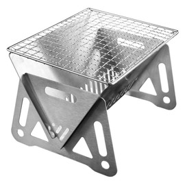 Portable Barbecue Grill, Stainless Steel Charcoal Grill Detachable Design Mini Tabletop BBQ Grill for Outdoor Barbecues Camping Traveling Picnics