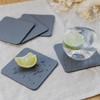 Sets of 4 Slate Grey Recycled Leather Placemats (28cm x