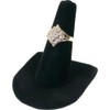 6 Black Velvet Ring Finger Display Jewelry Window Case