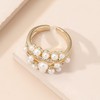 Pearl Ring for Women Gold Freshwater Pearl Engagement Ring Bridal
