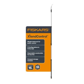 Fiskars XtendControl Extendable Tree Pruner (12 ft), Pole Saw, Adjustable Branch Trimmer with 15" X1 Saw, 3-6 ft Extension Poles, and Secure Locking System for Precision Cutting