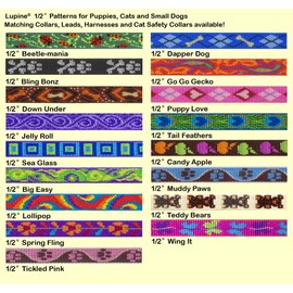 LupinePet Originals 1/2" Puppy Love 6-9" Adjustable Collar for Extra Small Dogs