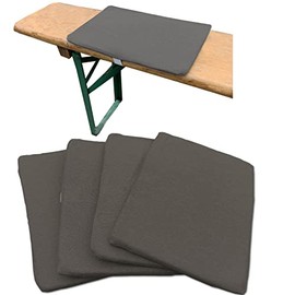 JEMIDI 4x Bierbankkissen - Sitzkissen für Bierzeltgarnitur - Bierbank Auflagen Set - Auflage für Bank - Sitzauflage für Bierbänke - Anthrazit