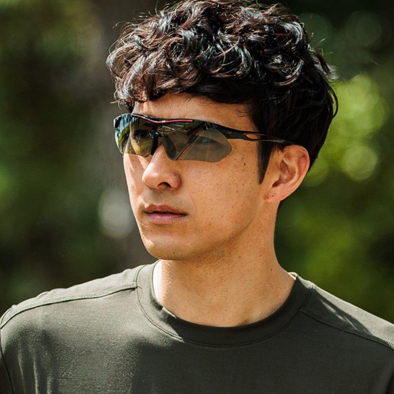 Afit AF-7001T Men's Sports Sunglasses, UV Protection, Dimmable Sunglasses, black/black