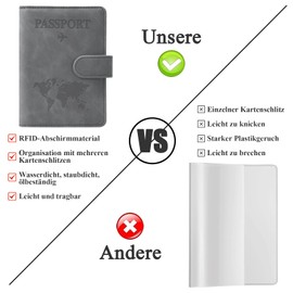 GADITIEK Passport Cover and Suitcase Tag Set, Faux Leather Passport Case with Suitcase Tag, Air Travel, Passport Cover with RFID Block for Credit Cards, ID Cards, Travel Documents, Travel Accessories,