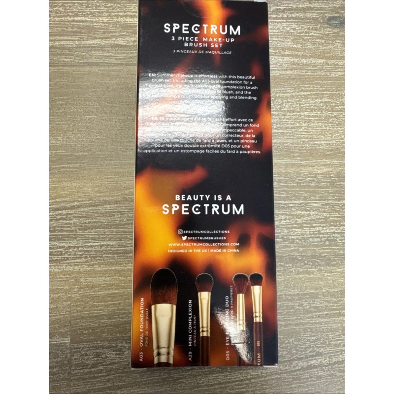 Spectrum Pantherine 3 Piece Makeup Brush Set Sealed New