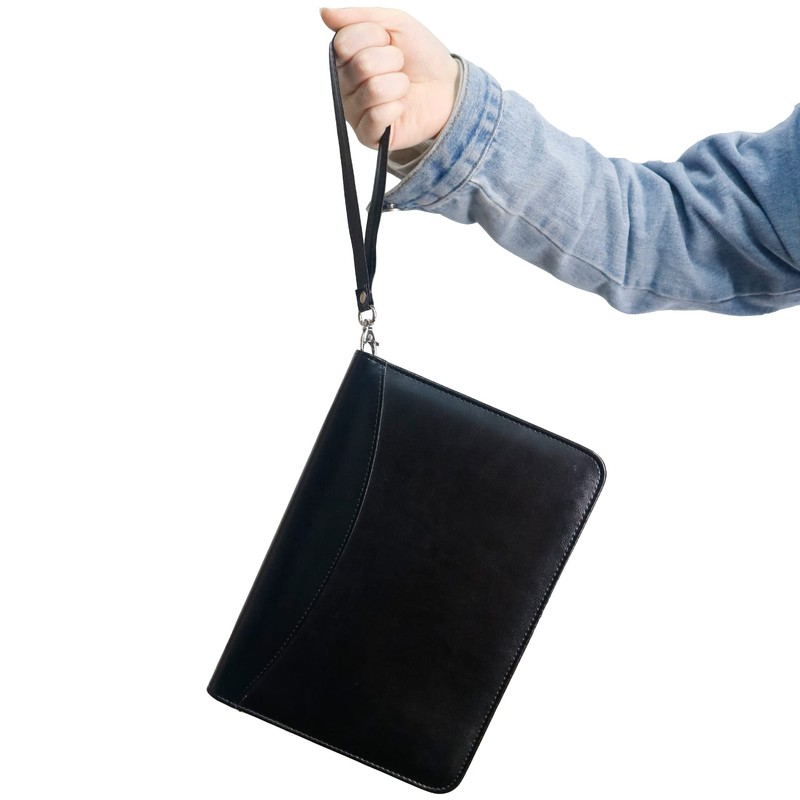 GraduationMall A5 Writing Case with Ring Binder Zip Portfolio Clipboard