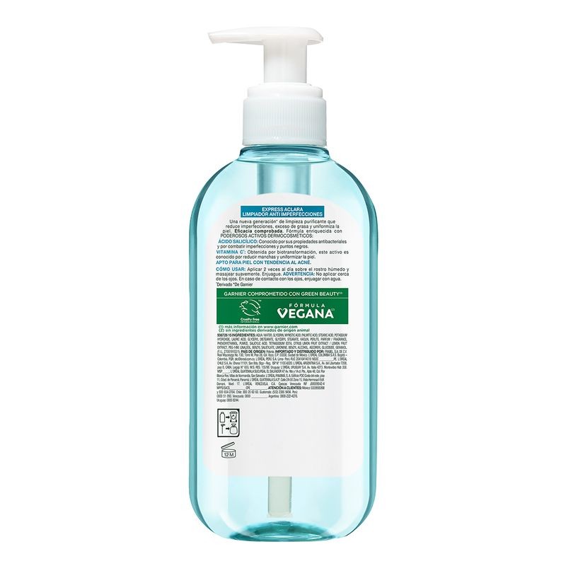 Limpiador Facial Garnier Express Aclara Anti Acné 200ml