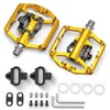 GEWAGE Bicycle Pedals, Flat Double Function and SPD Pedal with